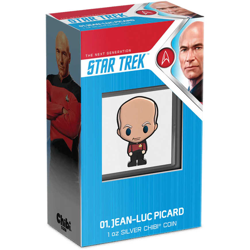 Star Trek Jean-Luc Picard Chibi Silver Proof 2022 Niue COA SKU:OPC61