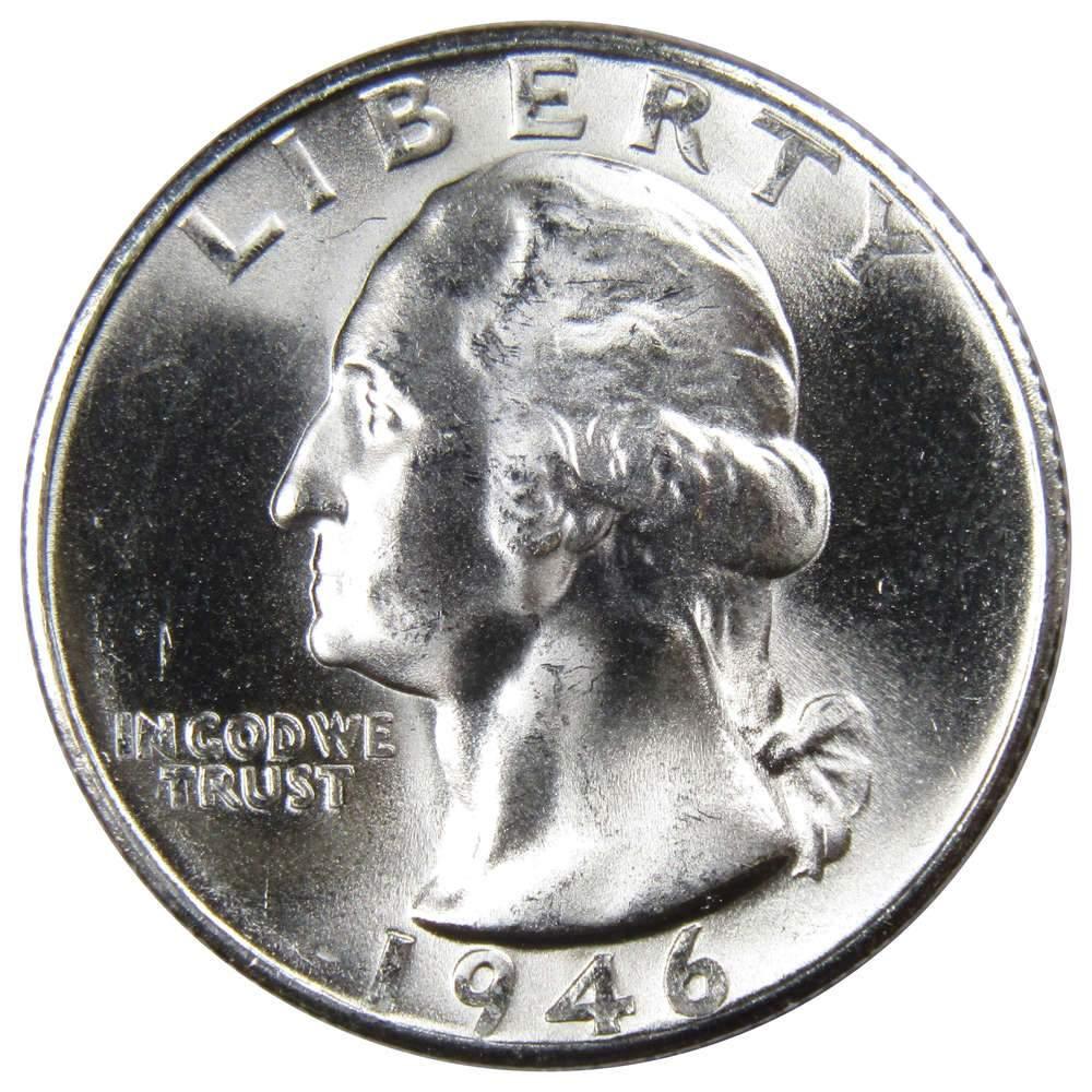 1946 S Washington Quarter BU Uncirculated Mint State 90% Silver 25c US Coin