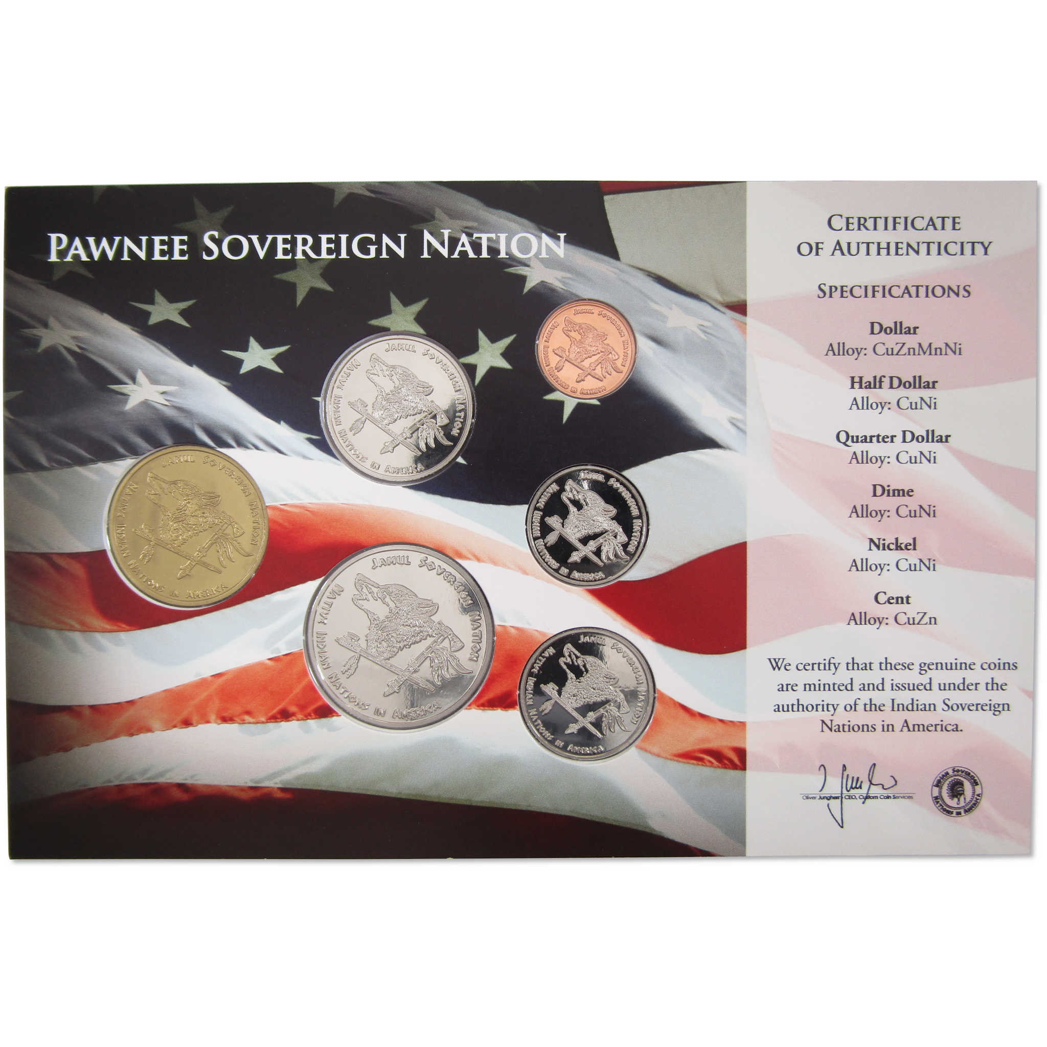 2020 Jamul Native American Pawnee Sovereign Nation Uncirculated Coin Set