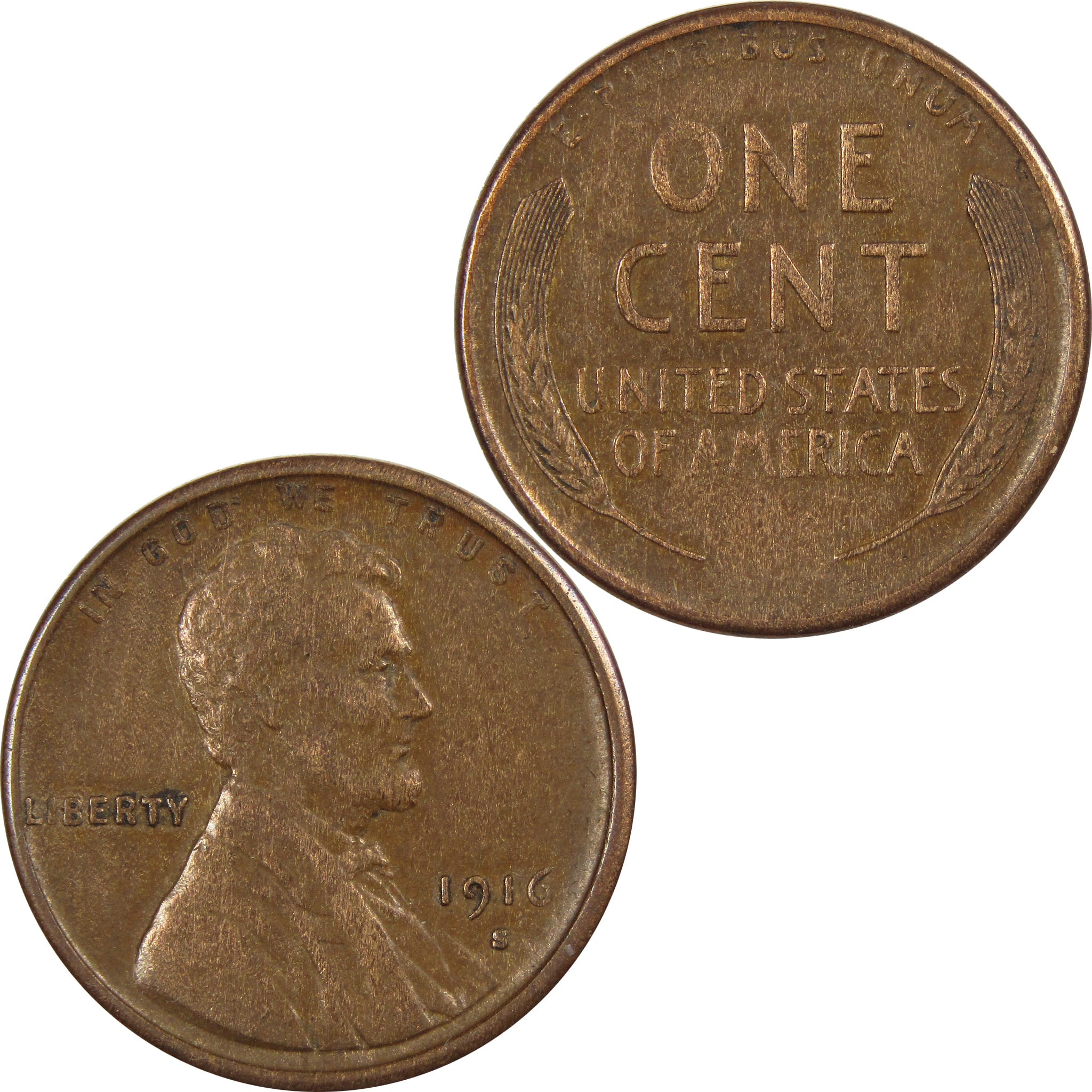 1916 S Lincoln Wheat Cent XF EF Extremely Fine Penny 1c SKU:IPC7743