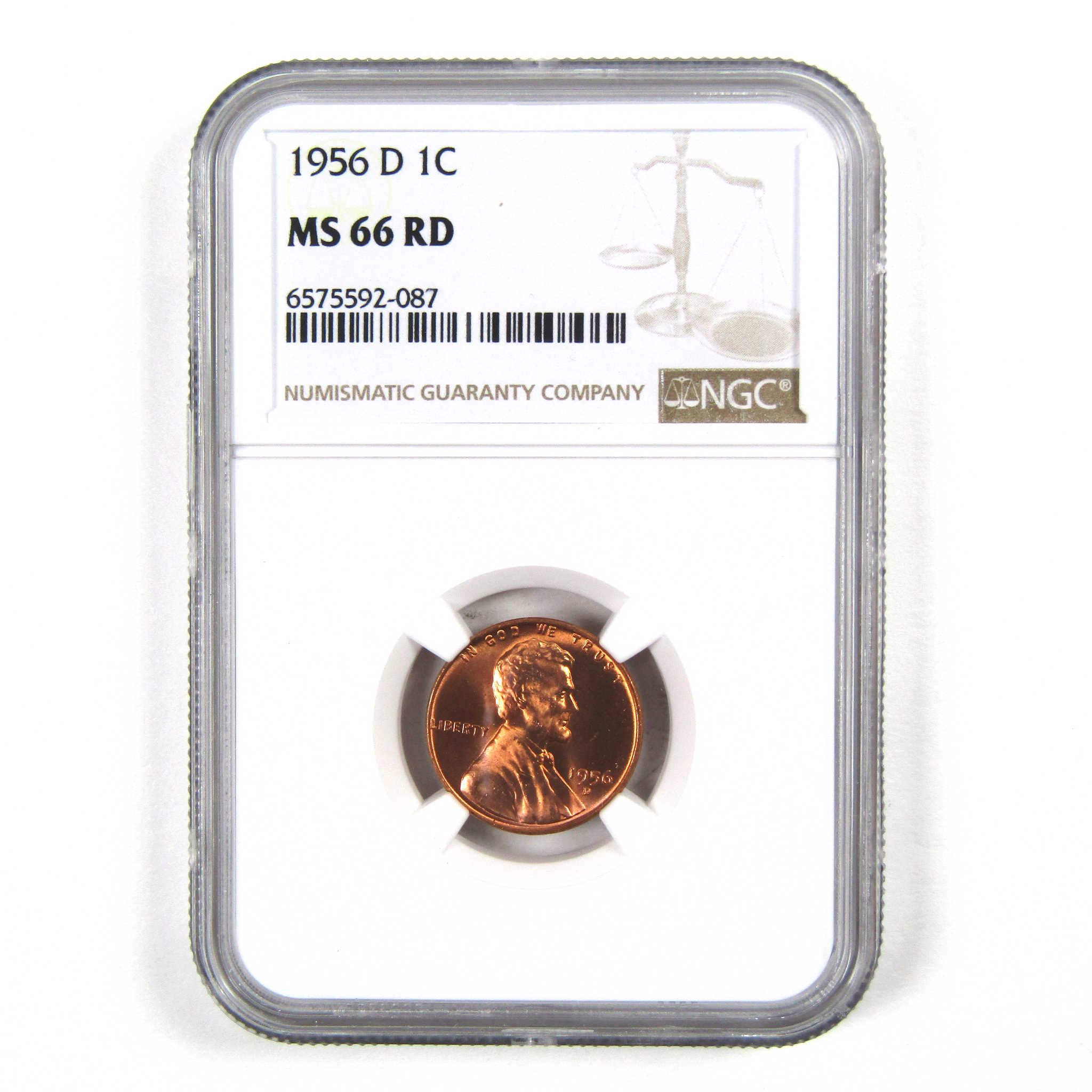 1956 D Lincoln Wheat Cent MS 66 RD NGC Penny Uncirculated SKU:I3654