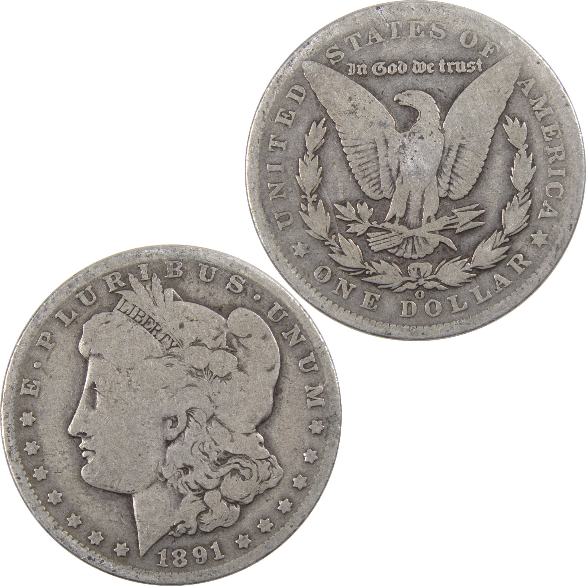 1891 O VAM-1A1 E on Reverse Morgan Dollar G Good Details SKU:I3191 - Morgan coin - Morgan silver dollar - Morgan silver dollar for sale - Profile Coins &amp; Collectibles