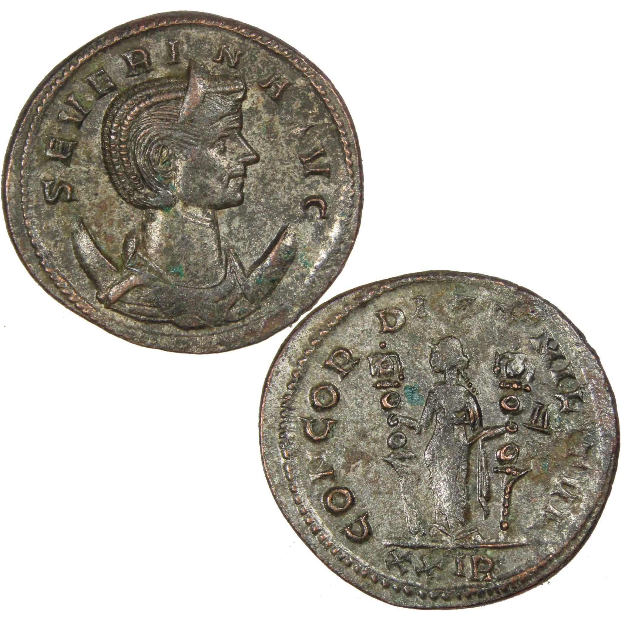 270-275 AD Severina Antoninian XF Bronze-Silvered Ancient SKU:IPC3797