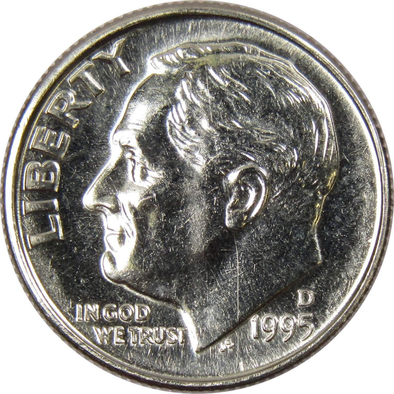 1995 D Roosevelt Dime BU Uncirculated Mint State 10c US Coin Collectible - Roosevelt coin - Profile Coins &amp; Collectibles