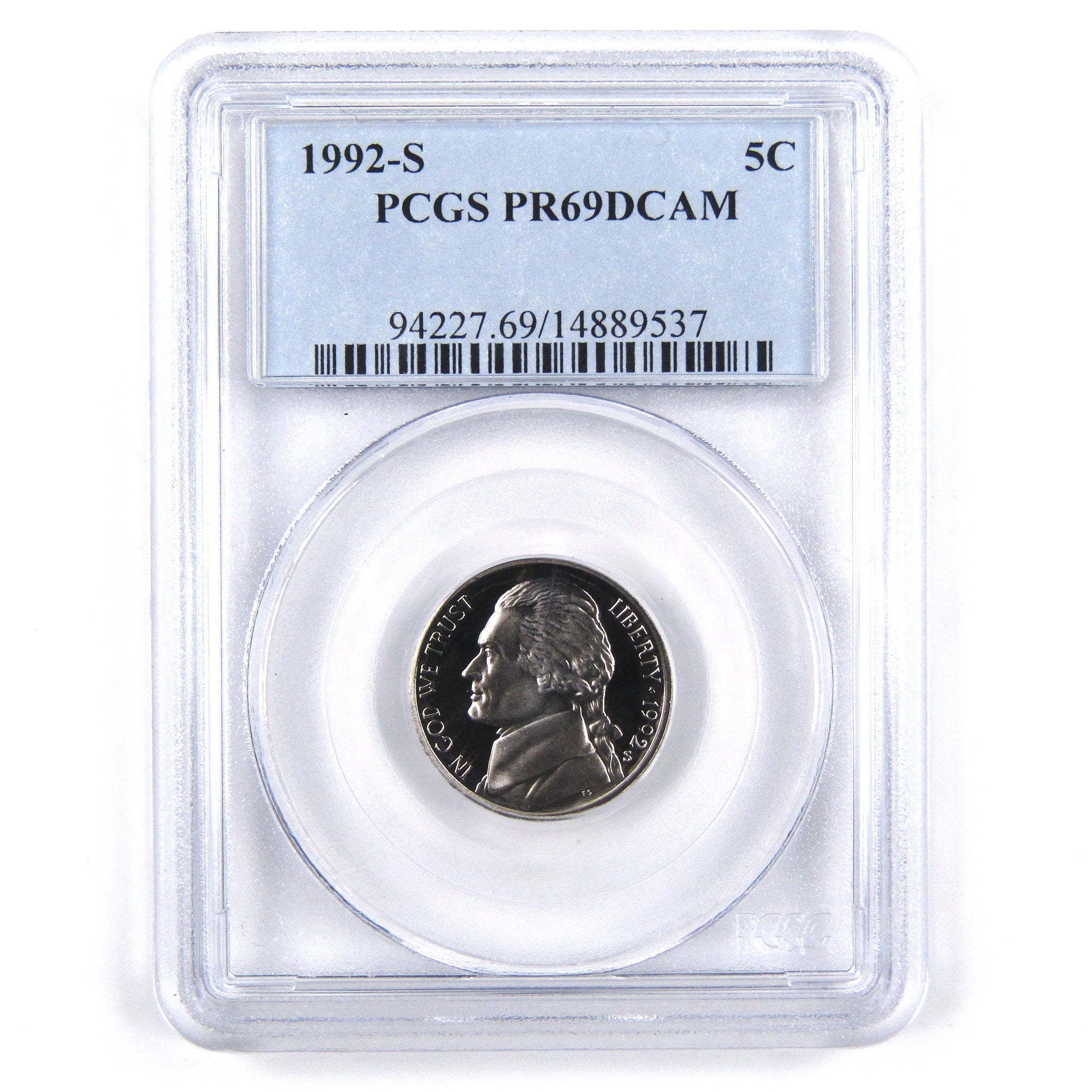 1992 S Jefferson Nickel 5 Cent Piece PR 69 DCAM PCGS Proof SKU:CPC2380