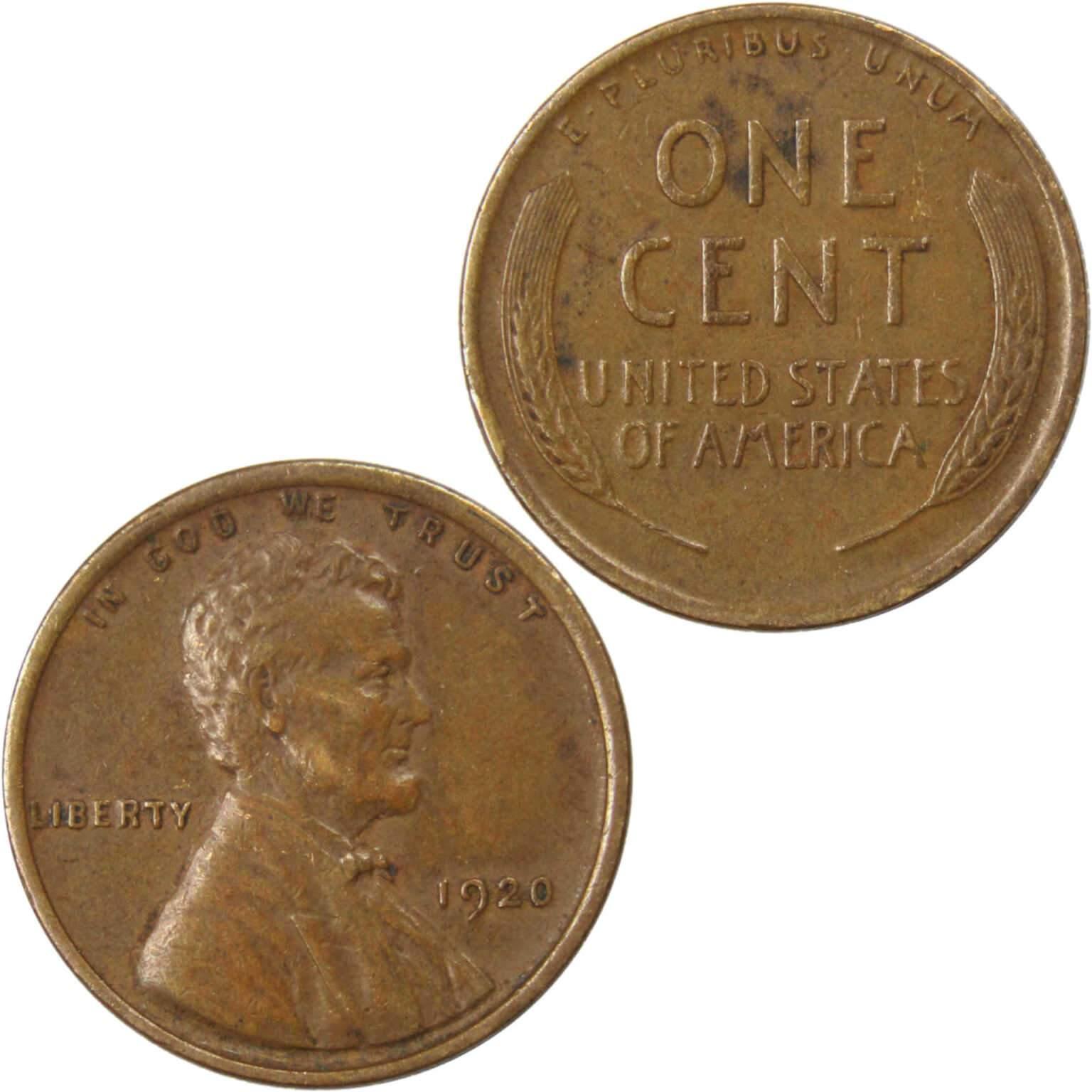 1920 Lincoln Wheat Cent XF EF Extremely Fine Bronze Penny 1c Coin Collectible