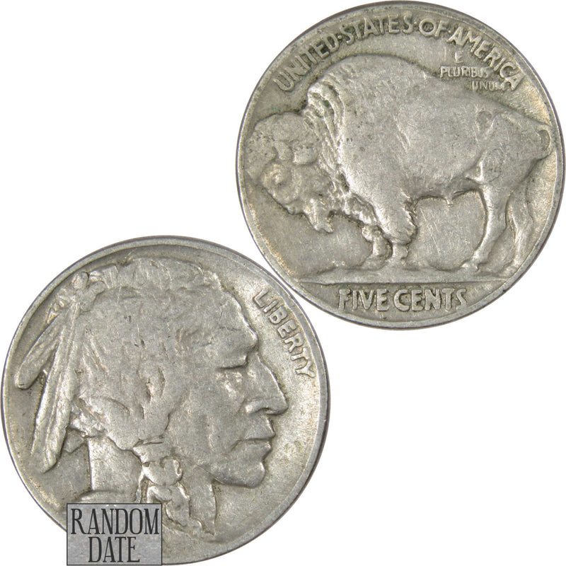 Indian Head Buffalo Nickel 5 Cent Piece F Fine Random Date 5c US Coin - Buffalo Nickels - Indian Head Nickel - Profile Coins &amp; Collectibles
