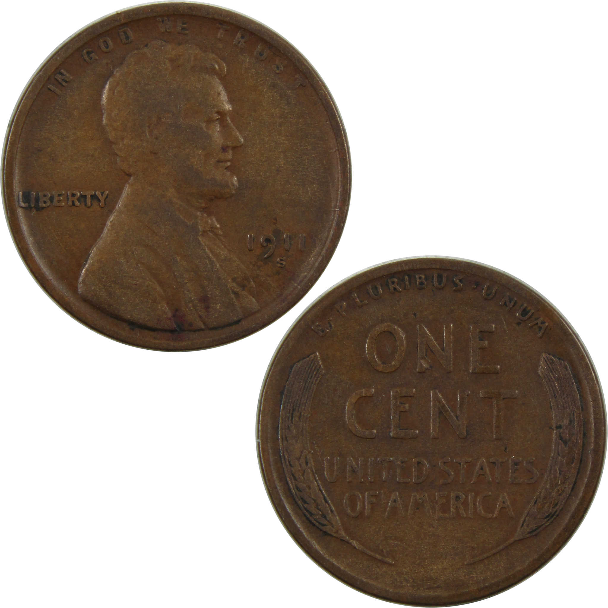 1911 S Lincoln Wheat Cent VF Very Fine Penny 1c Coin SKU:I4892