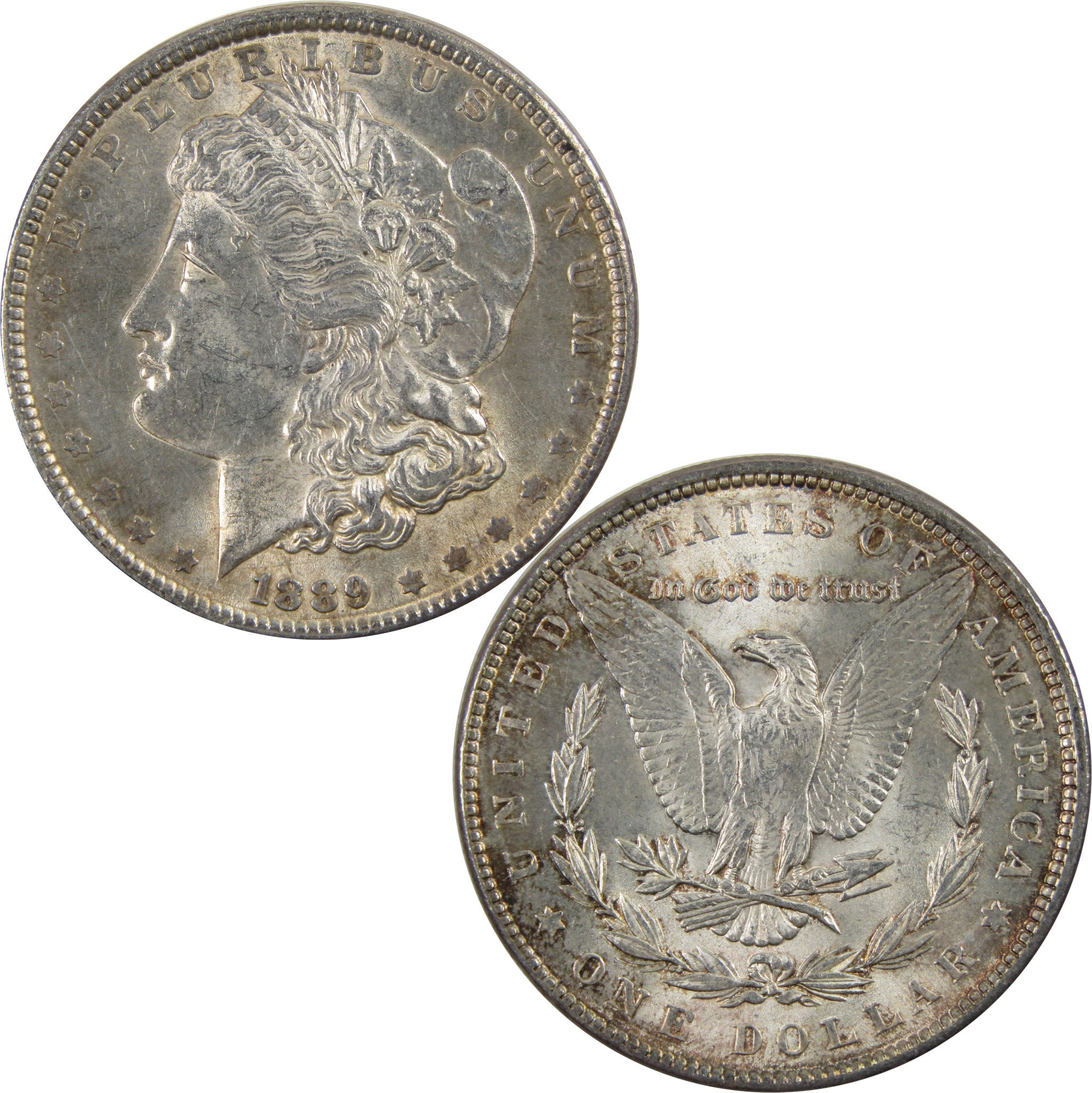 1889 Morgan Dollar AU About Uncirculated 90% Silver $1 Coin SKU:I5524 - Morgan coin - Morgan silver dollar - Morgan silver dollar for sale - Profile Coins &amp; Collectibles