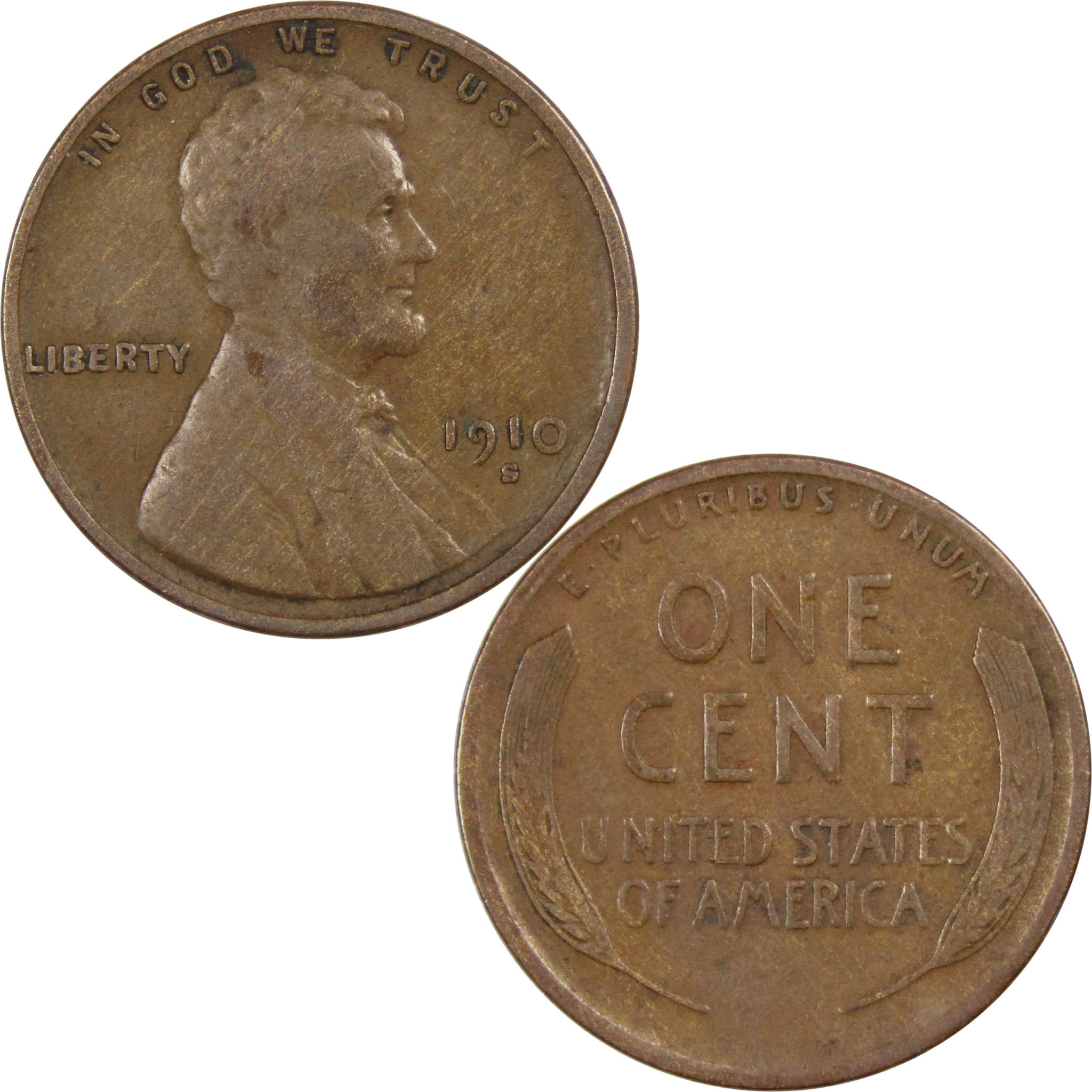 1910 S Lincoln Wheat Cent VF Very Fine Penny 1c US Coin SKU:IPC7657