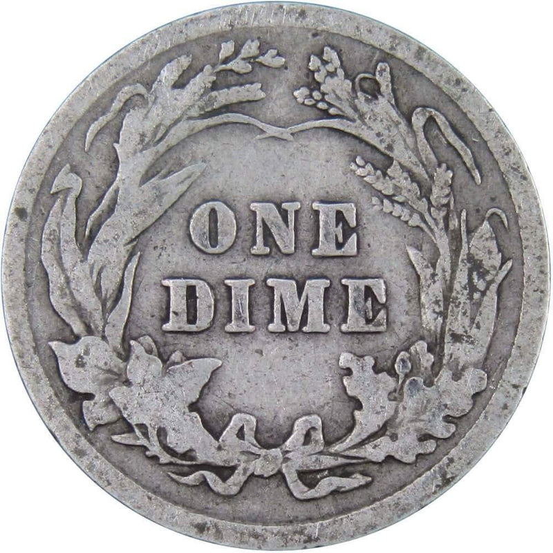 1910 Barber Dime AG About Good 90% Silver 10c US Type Coin Collectible - Profile Coins & Collectibles 