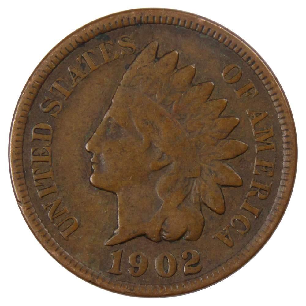 1902 Indian Head Cent VG Very Good Bronze Penny 1c Coin Collectible