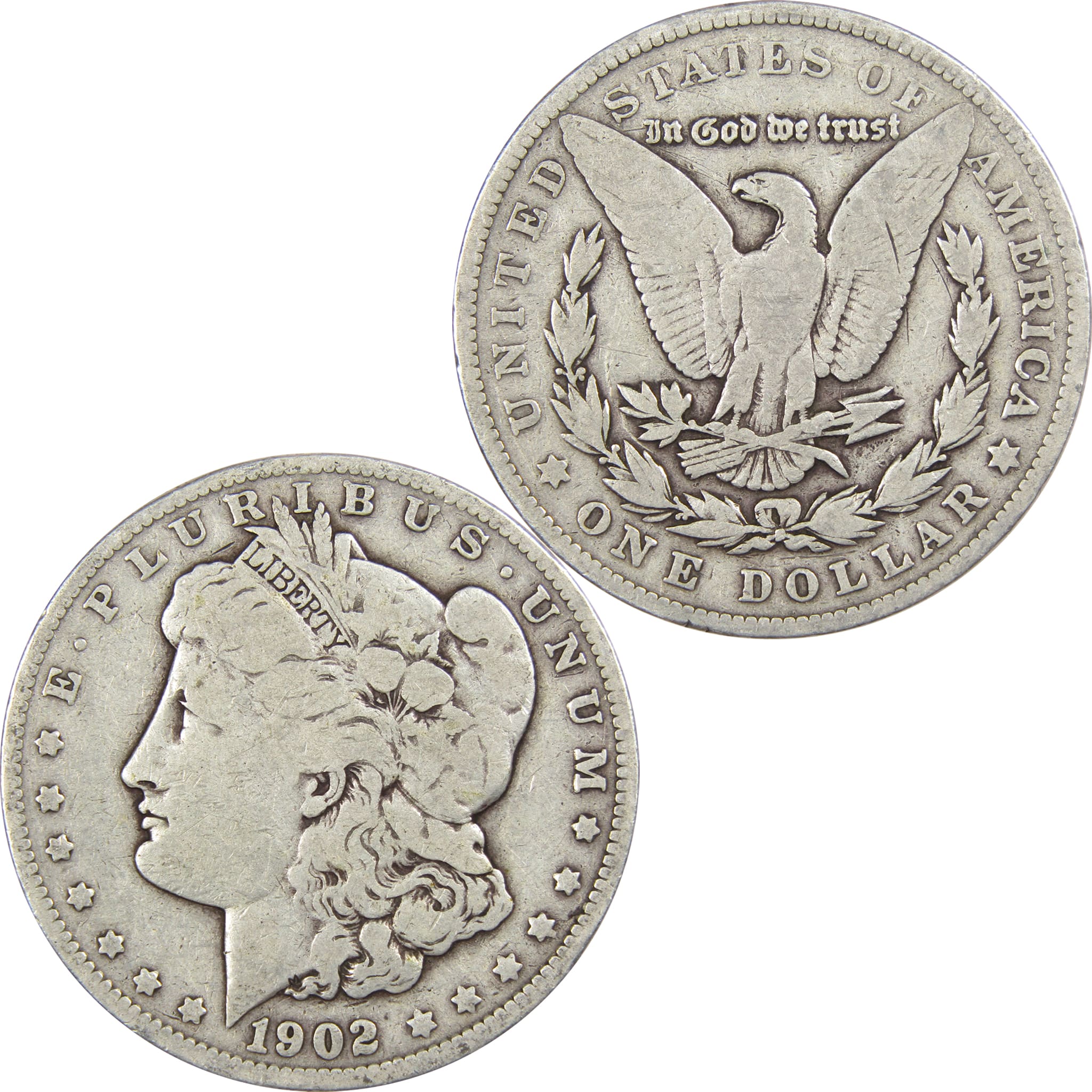 1902 Morgan Dollar VG Very Good 90% Silver US Coin SKU:IPC7434 - Morgan coin - Morgan silver dollar - Morgan silver dollar for sale - Profile Coins &amp; Collectibles