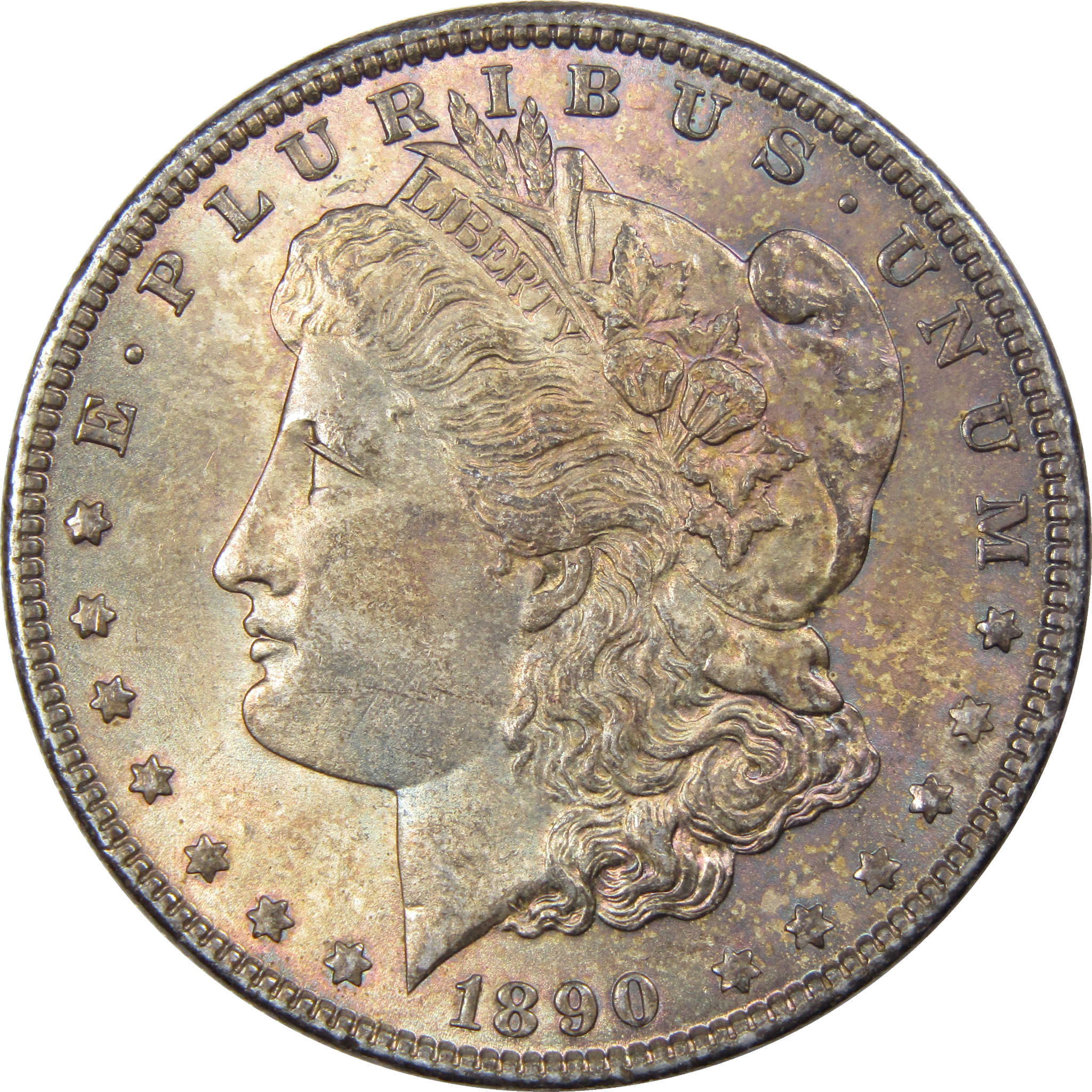 1890 Morgan Dollar BU Uncirculated Mint State Silver Toned SKU:I2117