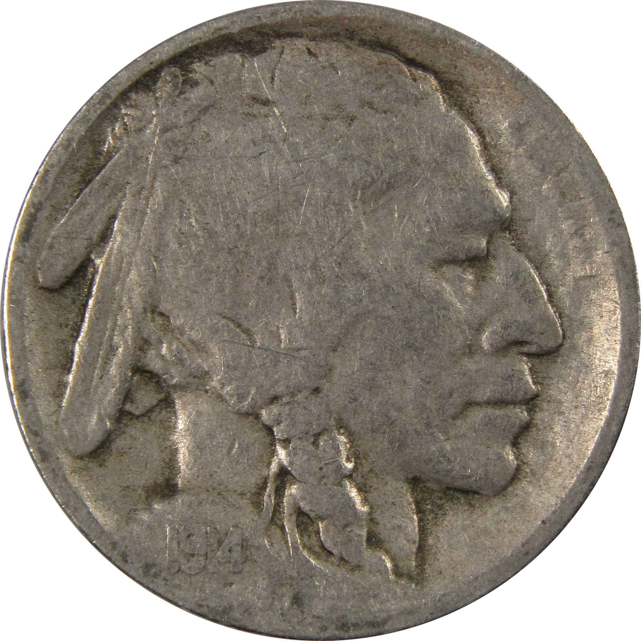 1914 S Indian Head Buffalo Nickel G Good 5c Coin SKU:I7341