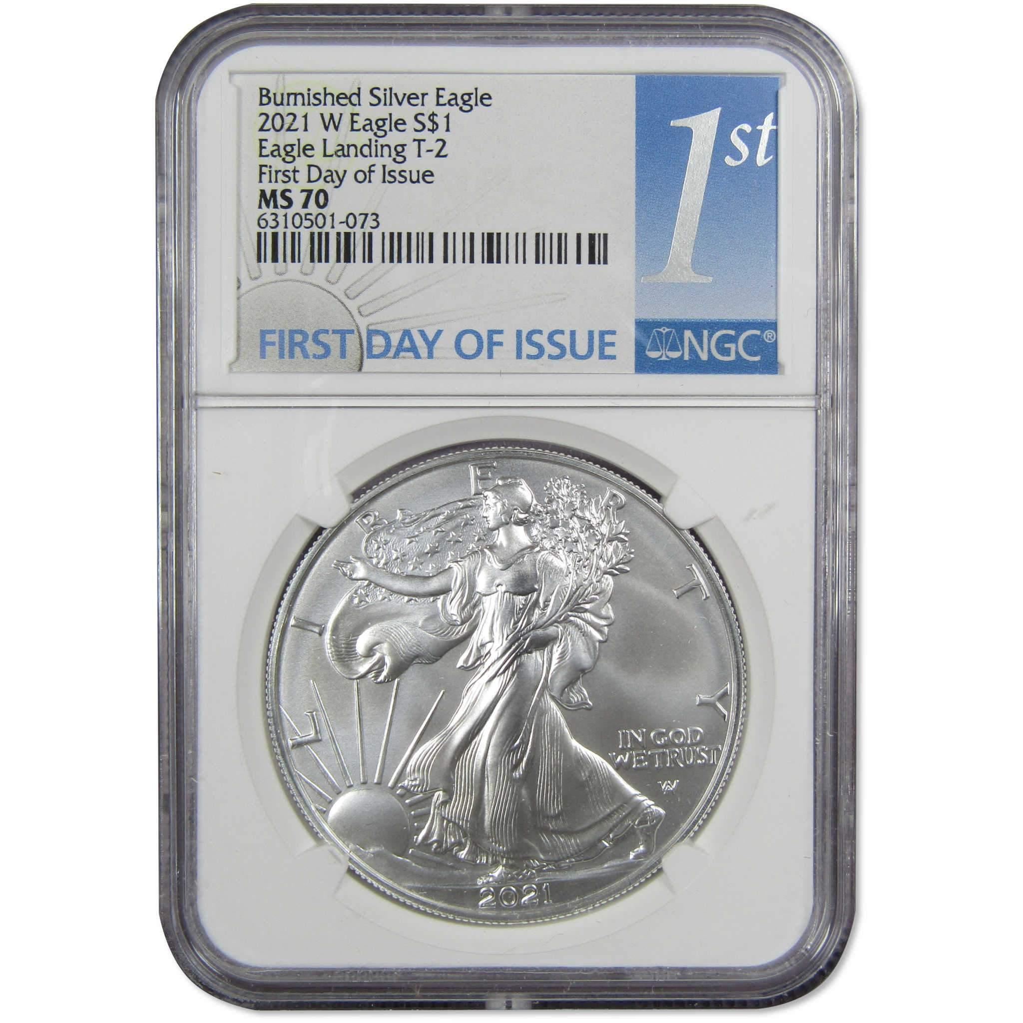 2021 W T-2 American Silver Eagle MS70 NGC First Day SKU:IPC5415