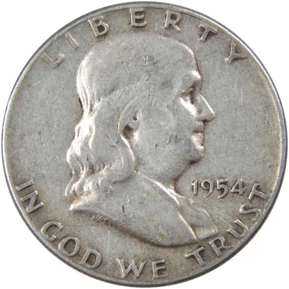 1954 Franklin Half Dollar AG About Good 90% Silver 50c US Coin Collectible