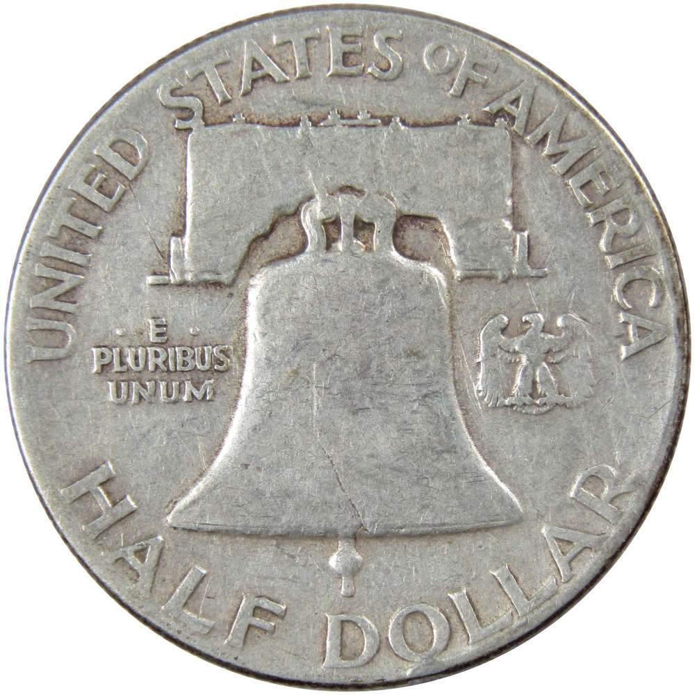 USA フランクリン 1949年 50セント 銀貨 1949 Franklin Silver Half Dollar F Fine 50c Coin Collectible