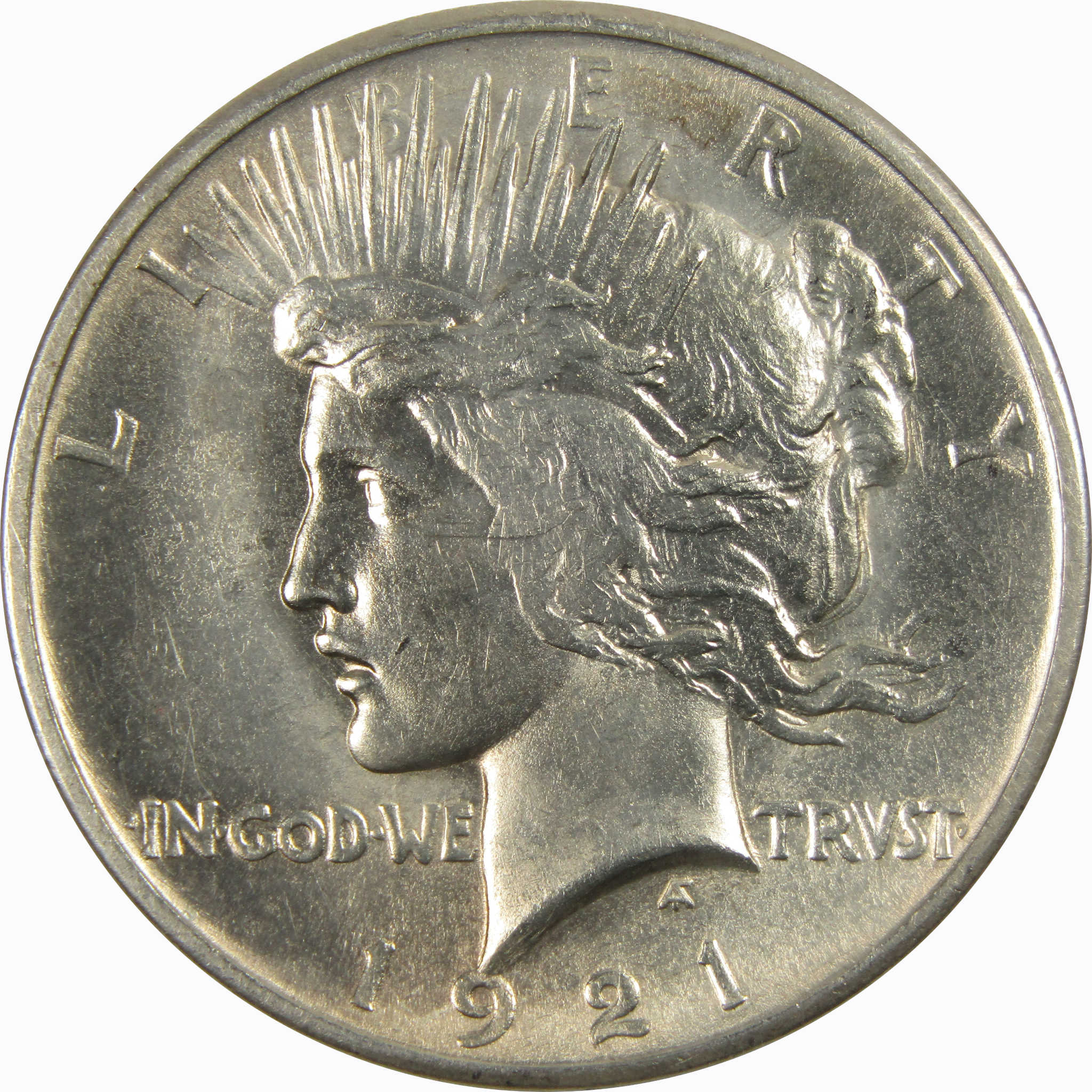 1921 High Relief Peace Dollar Borderline Uncirculated Silver SKU:I4456