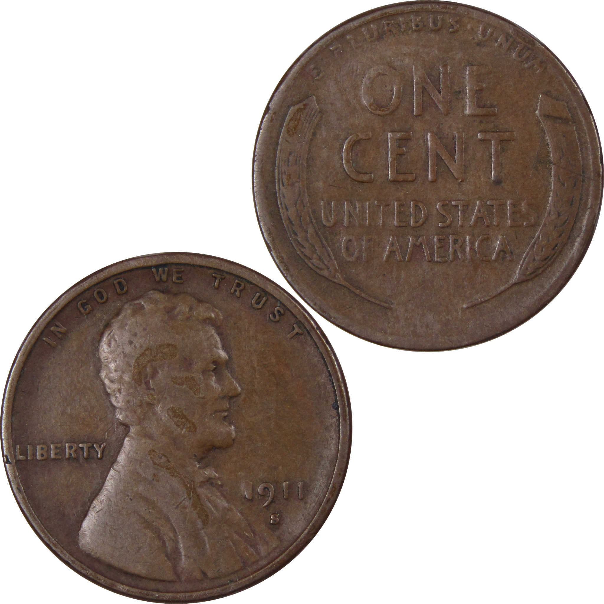 1911 S/S Lincoln Wheat Cent VG Very Good Penny 1c US Coin SKU:IPC7692