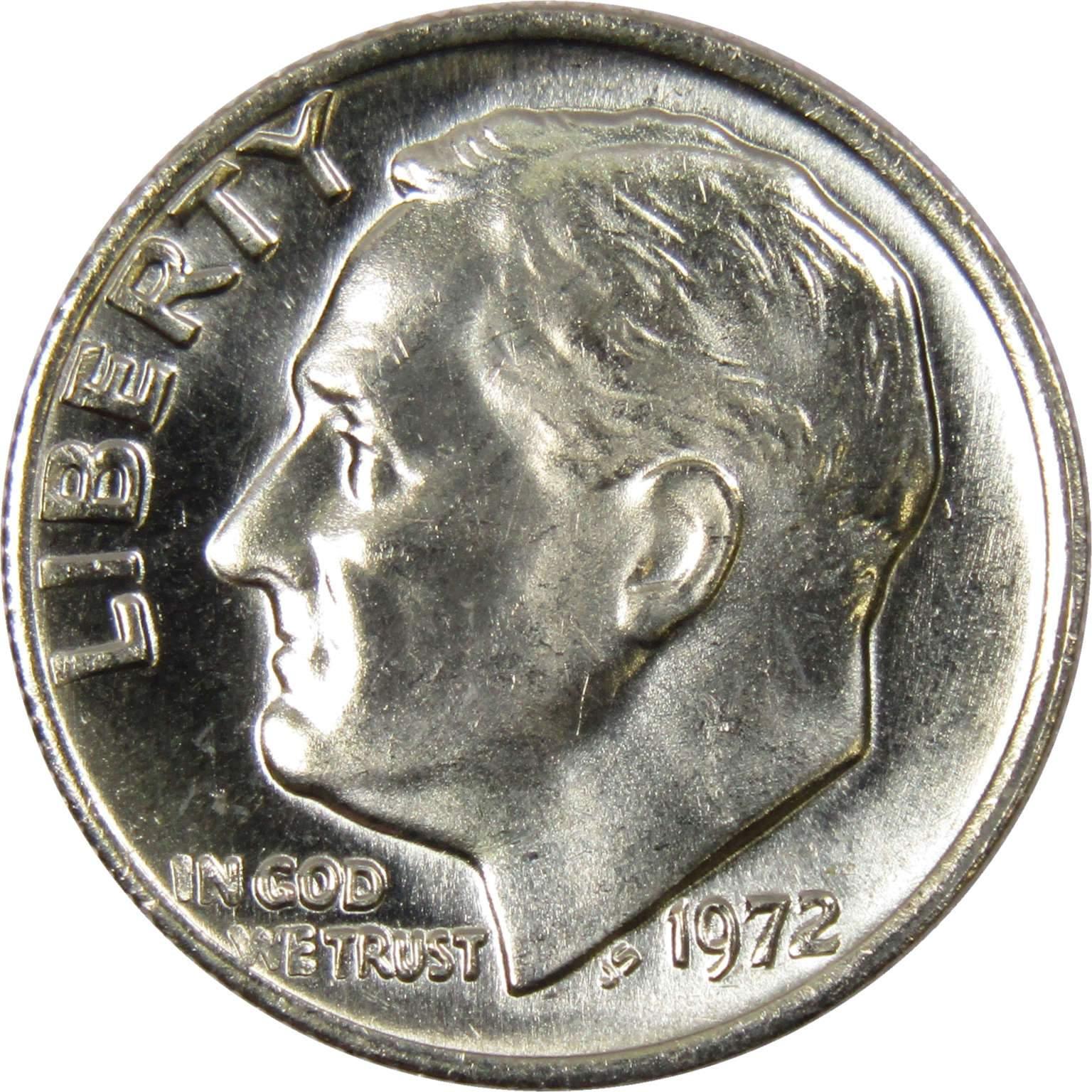 1972 Roosevelt Dime BU Uncirculated Mint State 10c US Coin Collectible