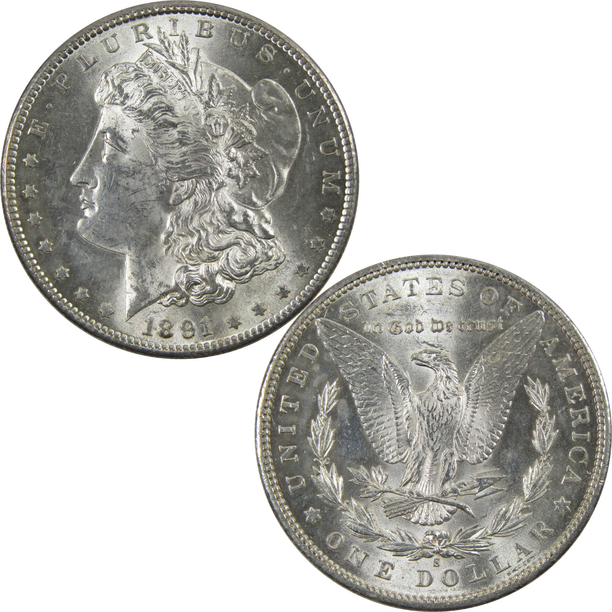 1891 S Morgan Dollar BU Uncirculated 90% Silver $1 Coin SKU:I5087 - Morgan coin - Morgan silver dollar - Morgan silver dollar for sale - Profile Coins &amp; Collectibles