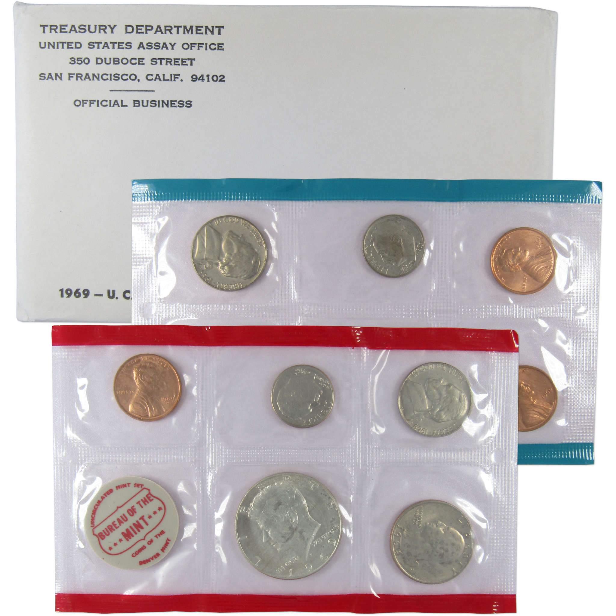 1969 U.S. Mint Set Uncirculated Original Government Packaging OGP Collectible