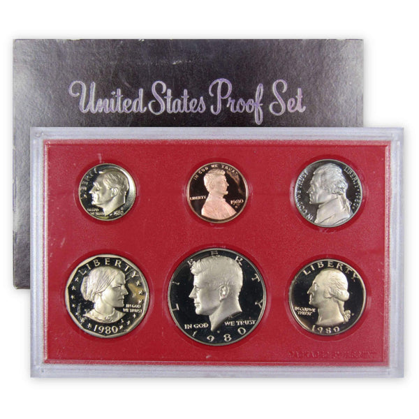 1980 S Proof Set U.S. Mint Original Government Packaging OGP Collectible - Proof Sets - Proof Coins - Proof Set Coins - Profile Coins &amp; Collectibles