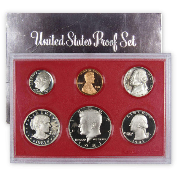 1981 S Proof Set Type 1 U.S. Mint Original Government Packaging OGP Collectible - Proof Sets - Proof Coins - Proof Set Coins - Profile Coins &amp; Collectibles