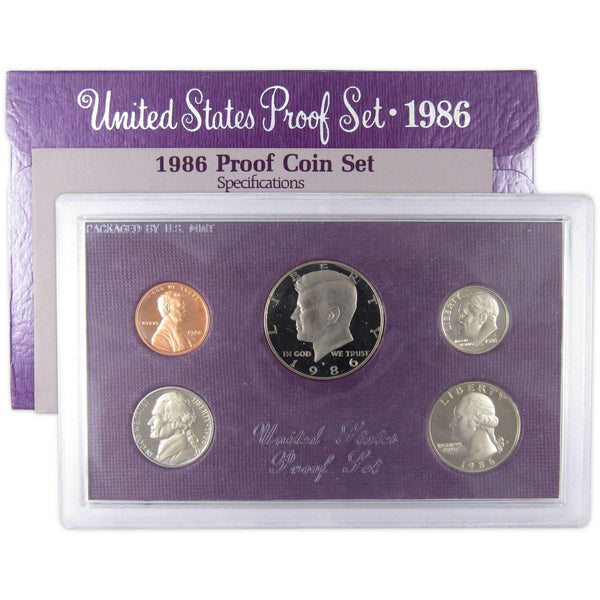 1986 S Proof Set U.S. Mint Original Government Packaging OGP Collectible - Proof Sets - Proof Coins - Proof Set Coins - Profile Coins &amp; Collectibles