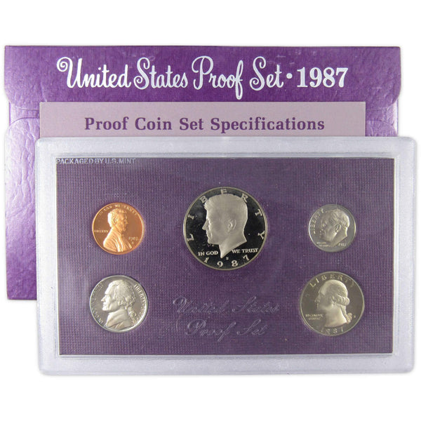 1987 S Proof Set U.S. Mint Original Government Packaging OGP Collectible - Proof Sets - Proof Coins - Proof Set Coins - Profile Coins &amp; Collectibles