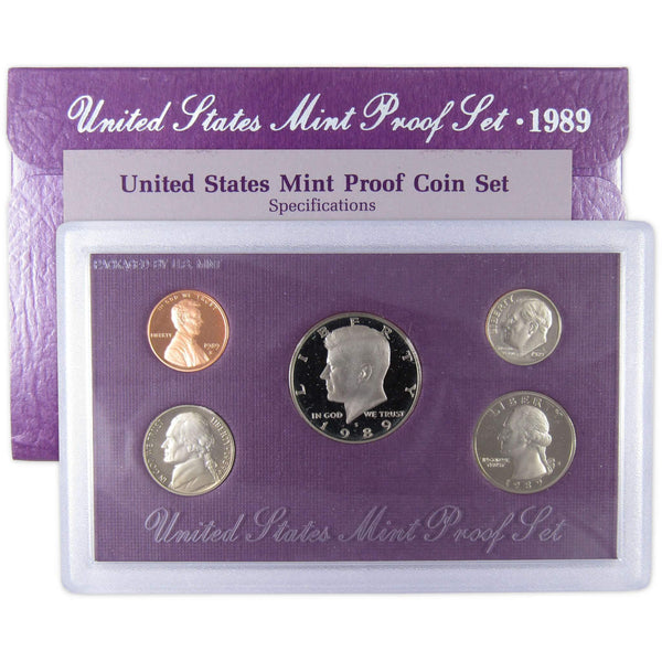 1989 S Proof Set U.S. Mint Original Government Packaging OGP Collectible - Proof Sets - Proof Coins - Proof Set Coins - Profile Coins &amp; Collectibles