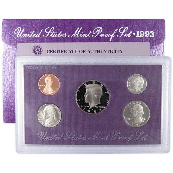 1993 S Clad Proof Set U.S. Mint Original Government Packaging OGP Collectible - Proof Sets - Proof Coins - Proof Set Coins - Profile Coins &amp; Collectibles