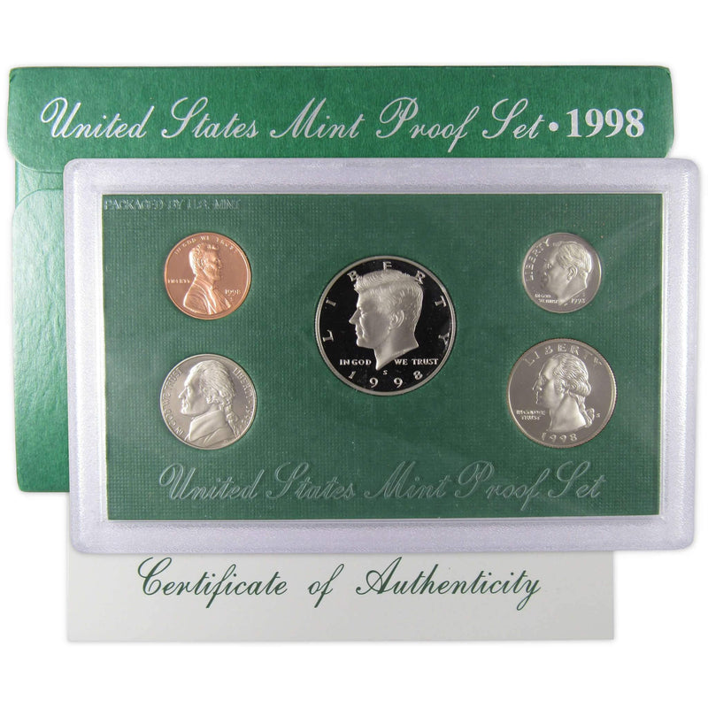 1998 S Clad Proof Set U.S. Mint Original Government Packaging OGP Collectible - Proof Sets - Proof Coins - Proof Set Coins - Profile Coins &amp; Collectibles