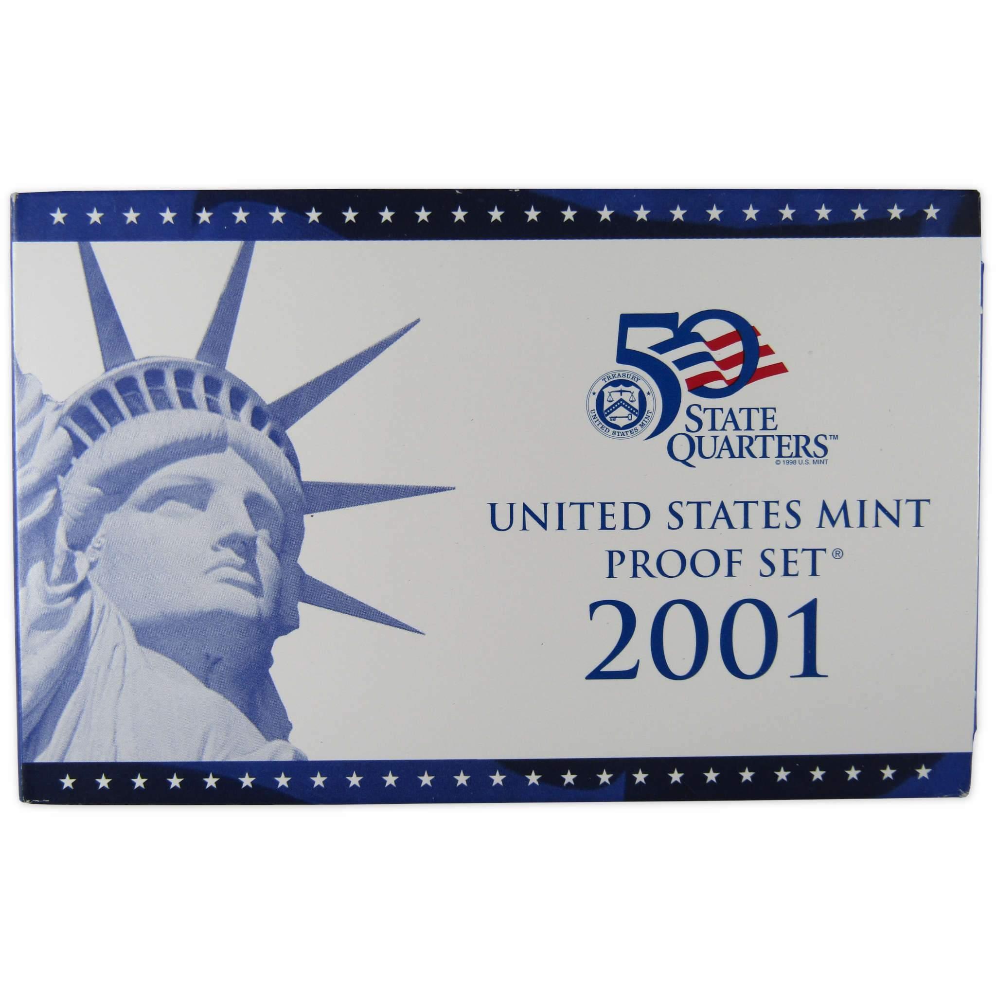 2001 Clad Proof Set U.S. Mint Original Government Packaging OGP Collectible