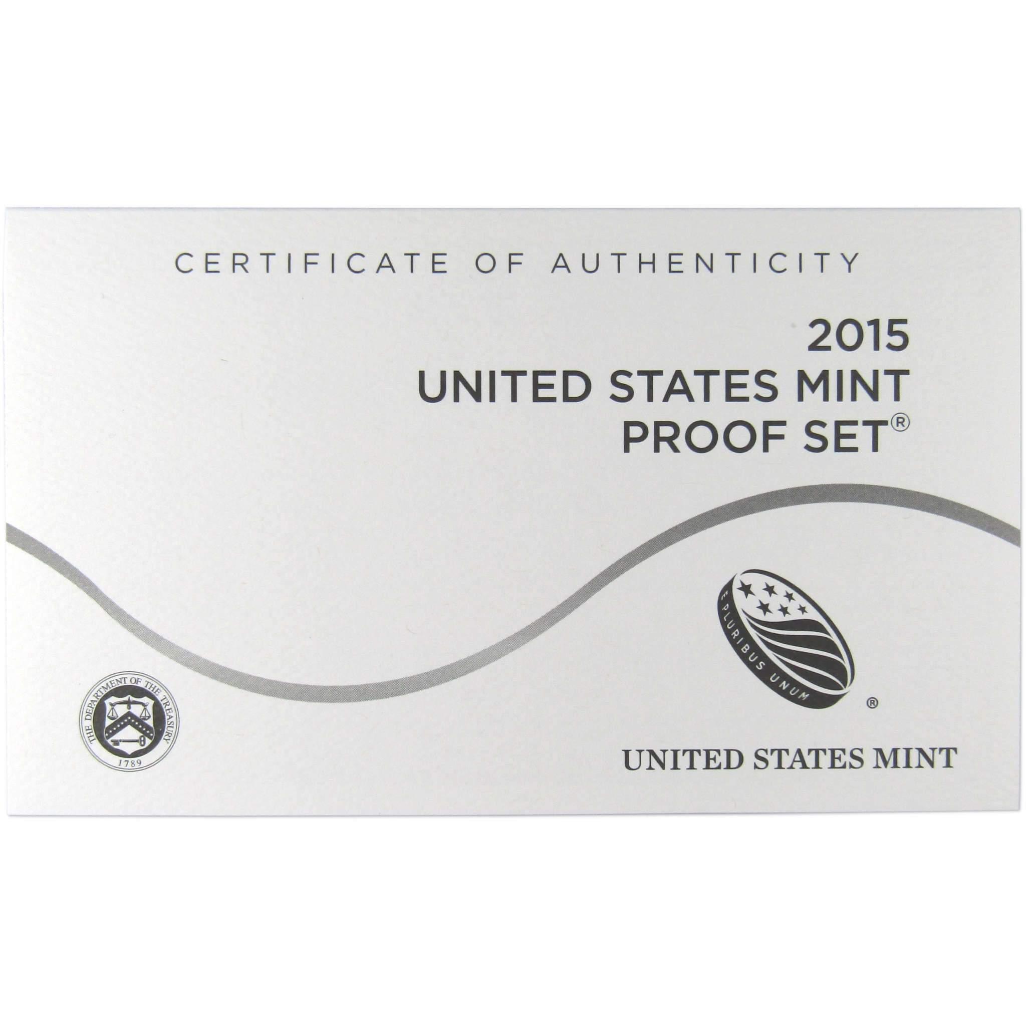 2015 Clad Proof Set U.S. Mint Original Government Packaging OGP Collectible