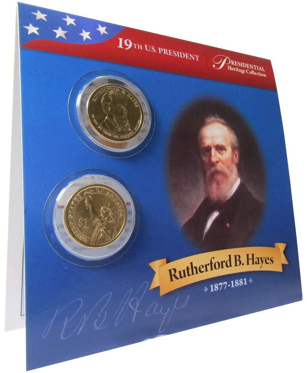 2011 P&D Rutherford Hayes Presidential Dollar 2 Coin Set BU Uncirculated Bifold