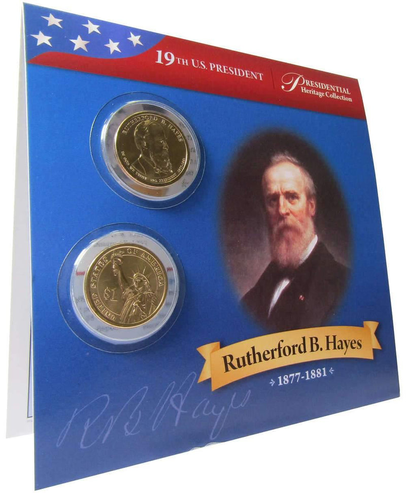 2011 P&D Rutherford Hayes Presidential Dollar 2 Coin Set BU Uncirculated Bifold - Presidential dollars - Presidential coins - Presidential coin set - Profile Coins &amp; Collectibles
