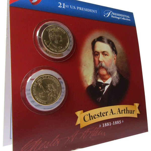 2012 P D Chester Arthur Presidential Dollar 2 Coin Set BU