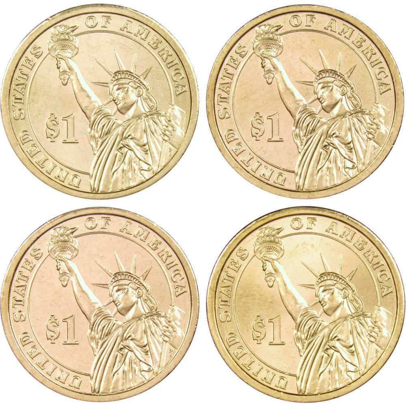 2007 D Presidential Dollar 4 Coin Set BU Uncirculated Mint State $1 Collectible - Presidential dollars - Presidential coins - Presidential coin set - Profile Coins &amp; Collectibles