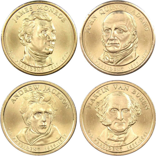 2008 D Presidential Dollar 4 Coin Set BU Uncirculated Mint State $1 Collectible - Presidential dollars - Presidential coins - Presidential coin set - Profile Coins &amp; Collectibles
