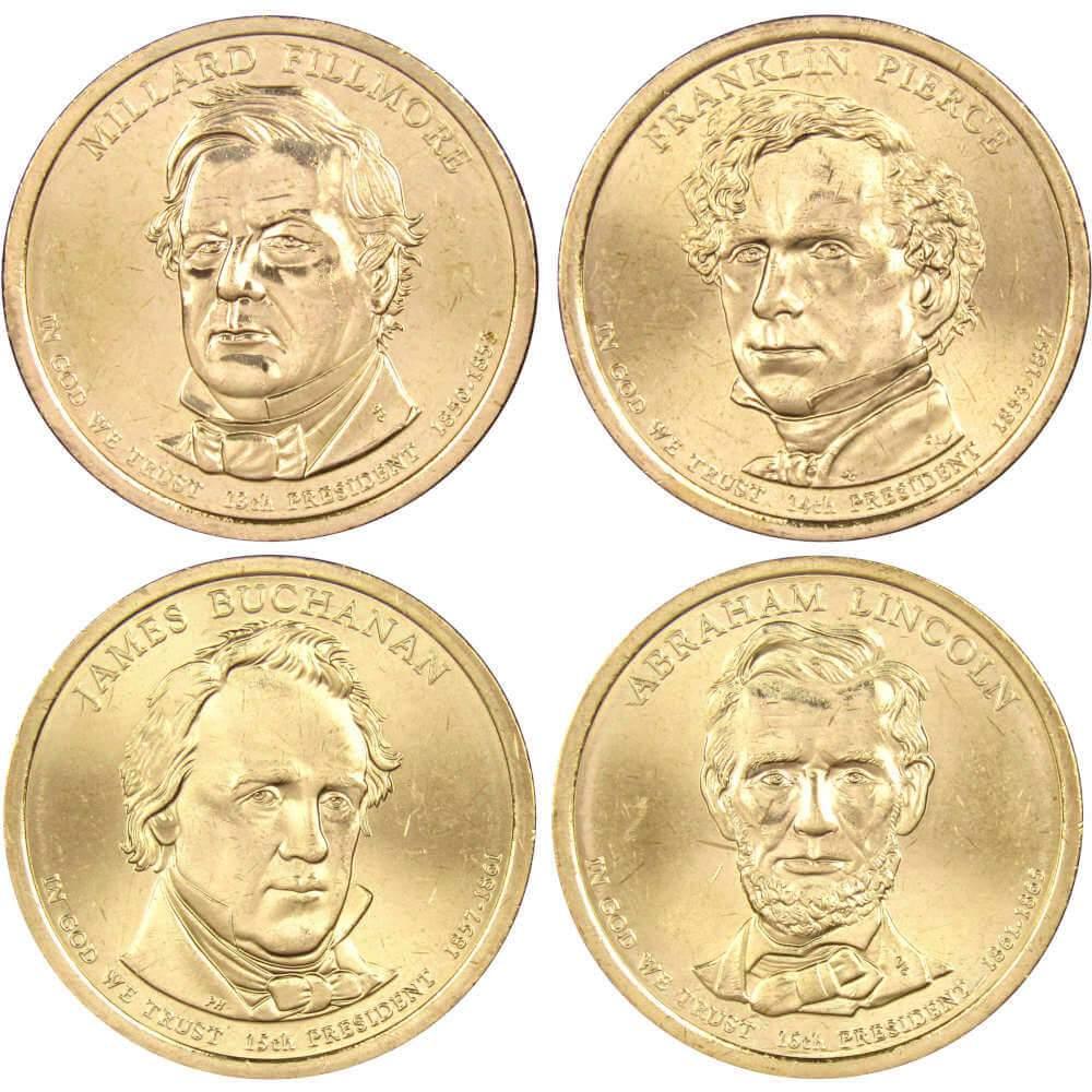 2010 D Presidential Dollar 4 Coin Set BU Uncirculated Mint State $1 Collectible