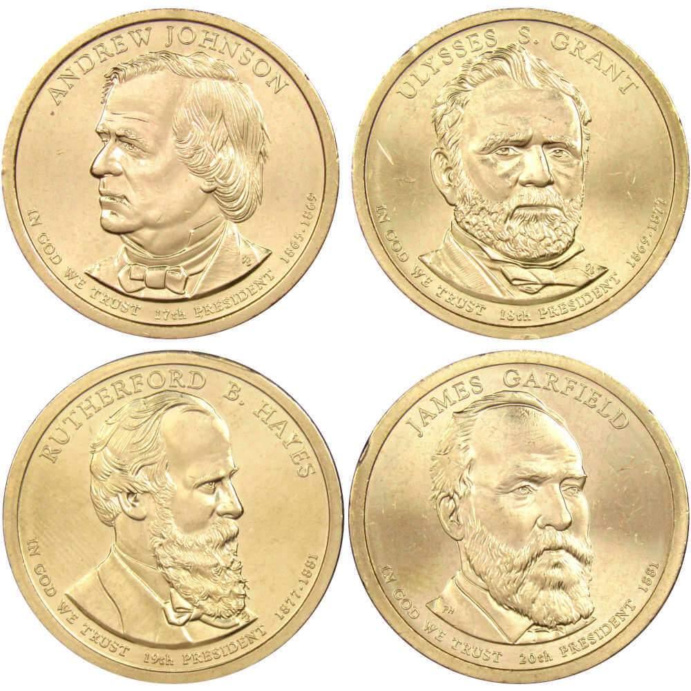2011 P Presidential Dollar 4 Coin Set BU Uncirculated Mint State $1 Collectible