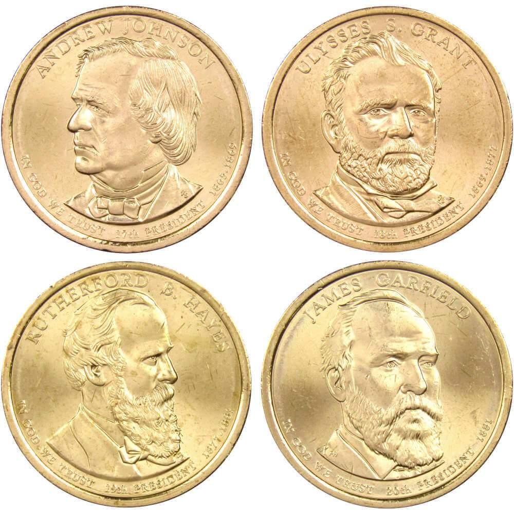 2011 D Presidential Dollar 4 Coin Set BU Uncirculated Mint State $1 Collectible