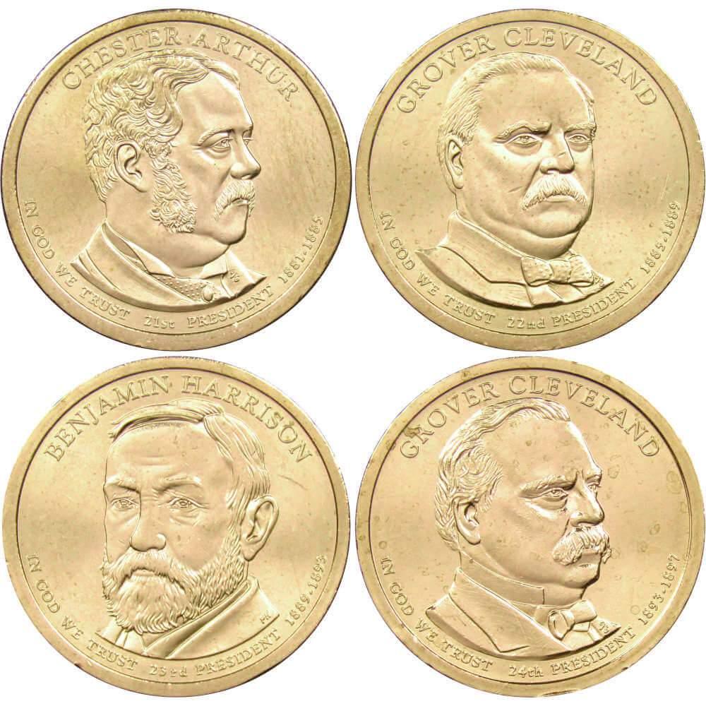 2012 P Presidential Dollar 4 Coin Set BU Uncirculated Mint State $1 Collectible