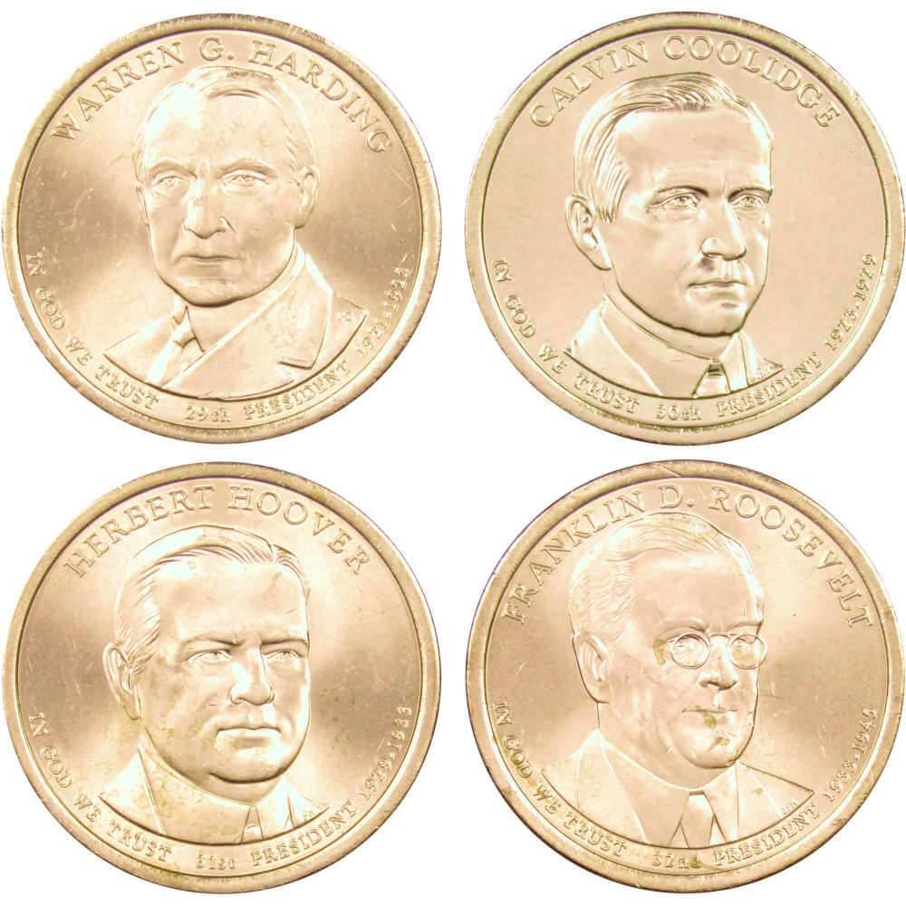 2014 D Presidential Dollar 4 Coin Set BU Uncirculated Mint State $1 Collectible