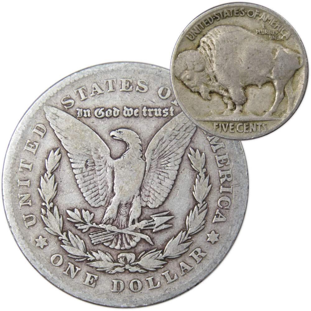 1878 7TF Rev 78 Morgan Dollar VG Very Good with 1926 Buffalo Nickel F Fine - Morgan coin - Morgan silver dollar - Morgan silver dollar for sale - Profile Coins &amp; Collectibles