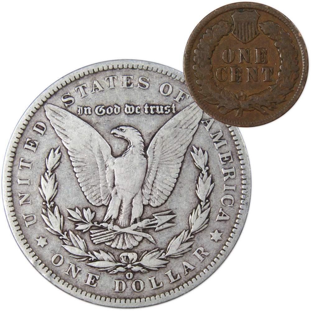 1888 O Morgan Dollar F Fine 90% Silver Coin with 1901 Indian Head Cent G Good - Morgan coin - Morgan silver dollar - Morgan silver dollar for sale - Profile Coins &amp; Collectibles