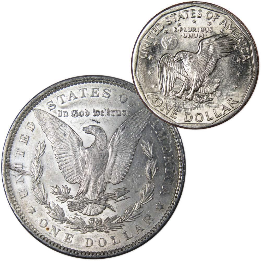 1891 Morgan Dollar AU About Uncirculated with 1980 S SBA$ BU Uncirculated - Morgan coin - Morgan silver dollar - Morgan silver dollar for sale - Profile Coins &amp; Collectibles