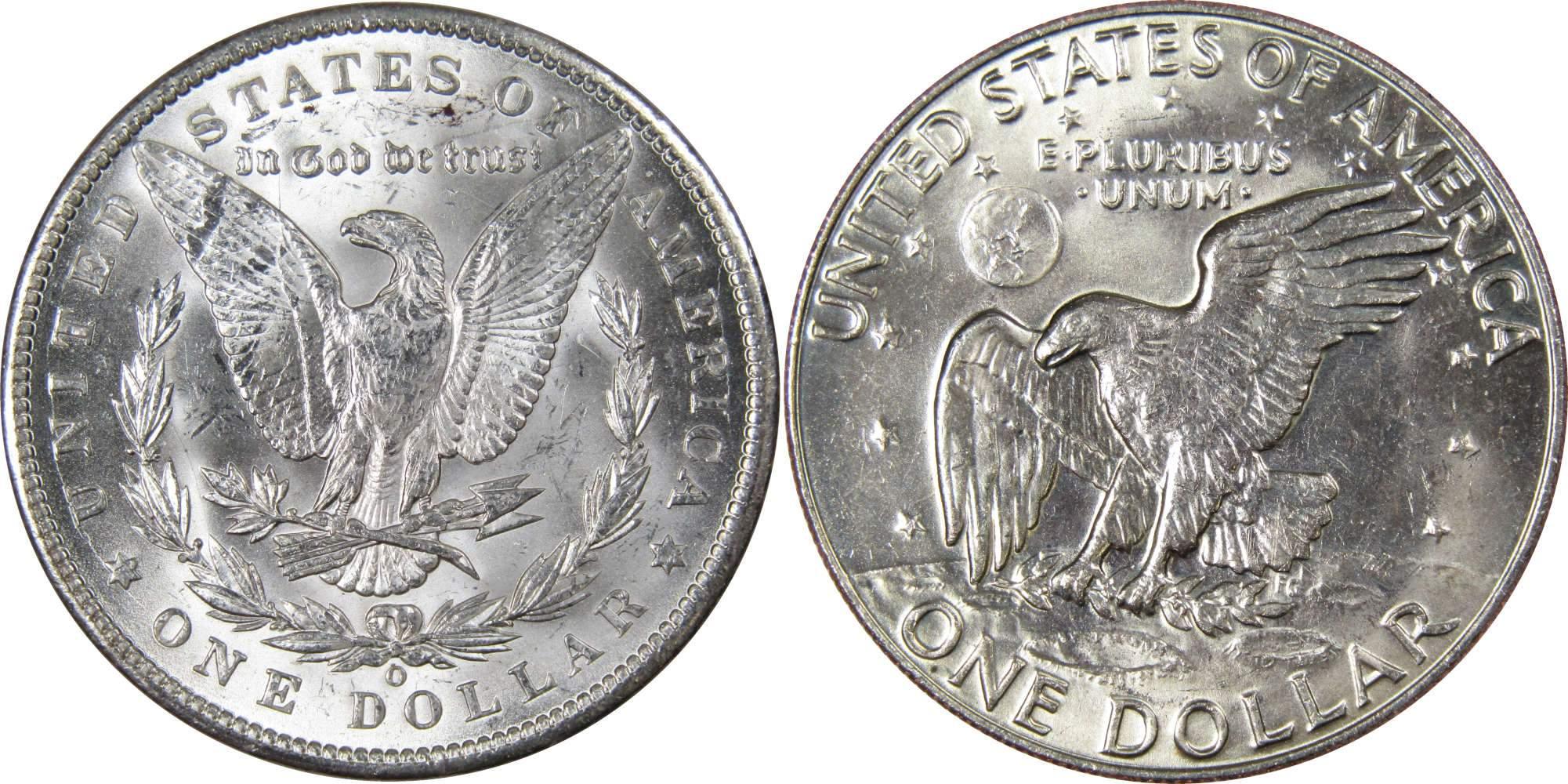 1900 O Morgan Dollar BU Uncirculated 90% Silver with 1978 D IKE$ BU Uncirculated - Morgan coin - Morgan silver dollar - Morgan silver dollar for sale - Profile Coins &amp; Collectibles